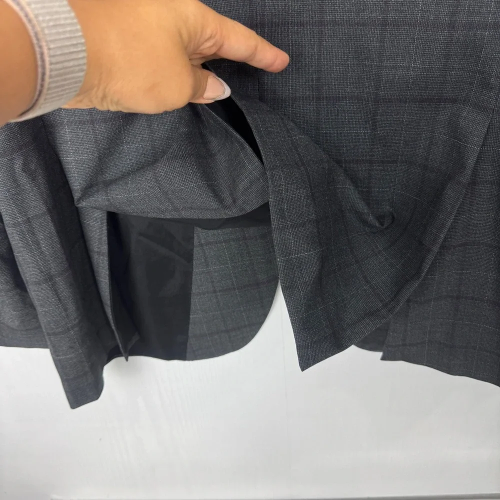 BOSS Hugo Boss Guabello Plaid Blazer Sport Suit Slim Coat Jacket Men 42L Wool‎